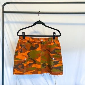 BDG Urban Outfitters orange camo mini skirt